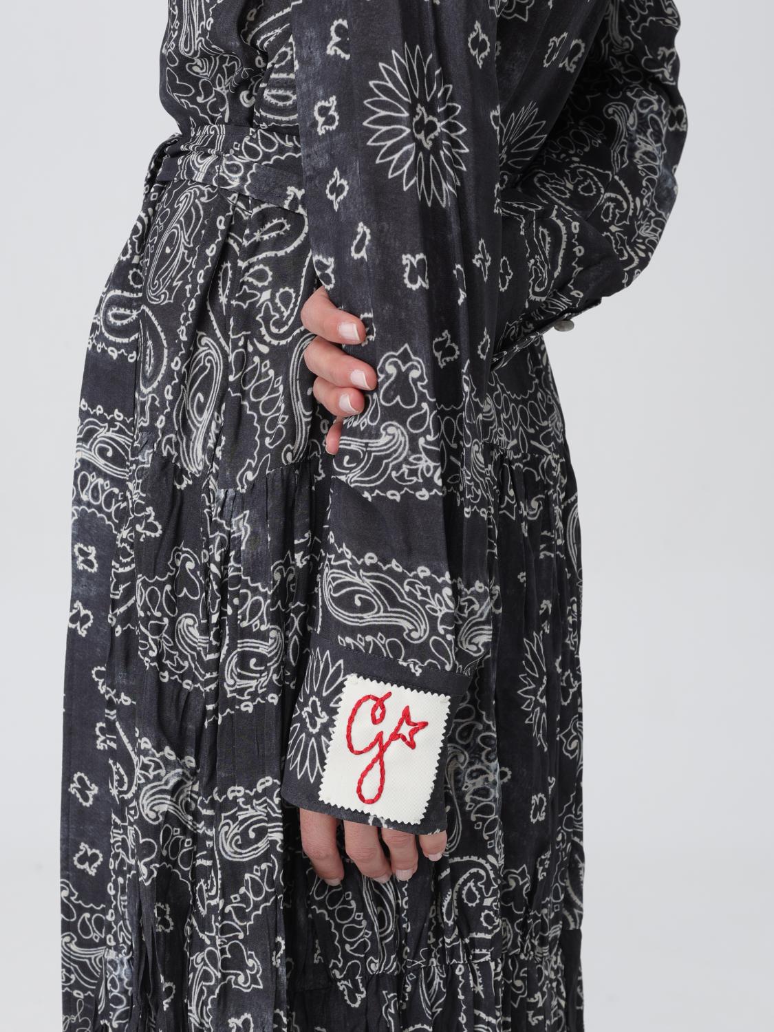 green emerald velvet dress Golden Goose dress in bandana paisley print in anthracite main image 1