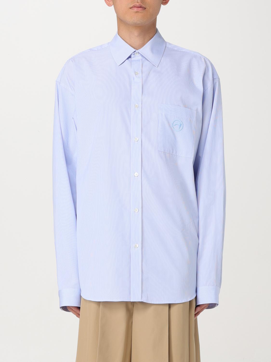 AMBUSH CAMICIA: Camicia classica Ambush in popeline a righe , Azzurro - Img 1