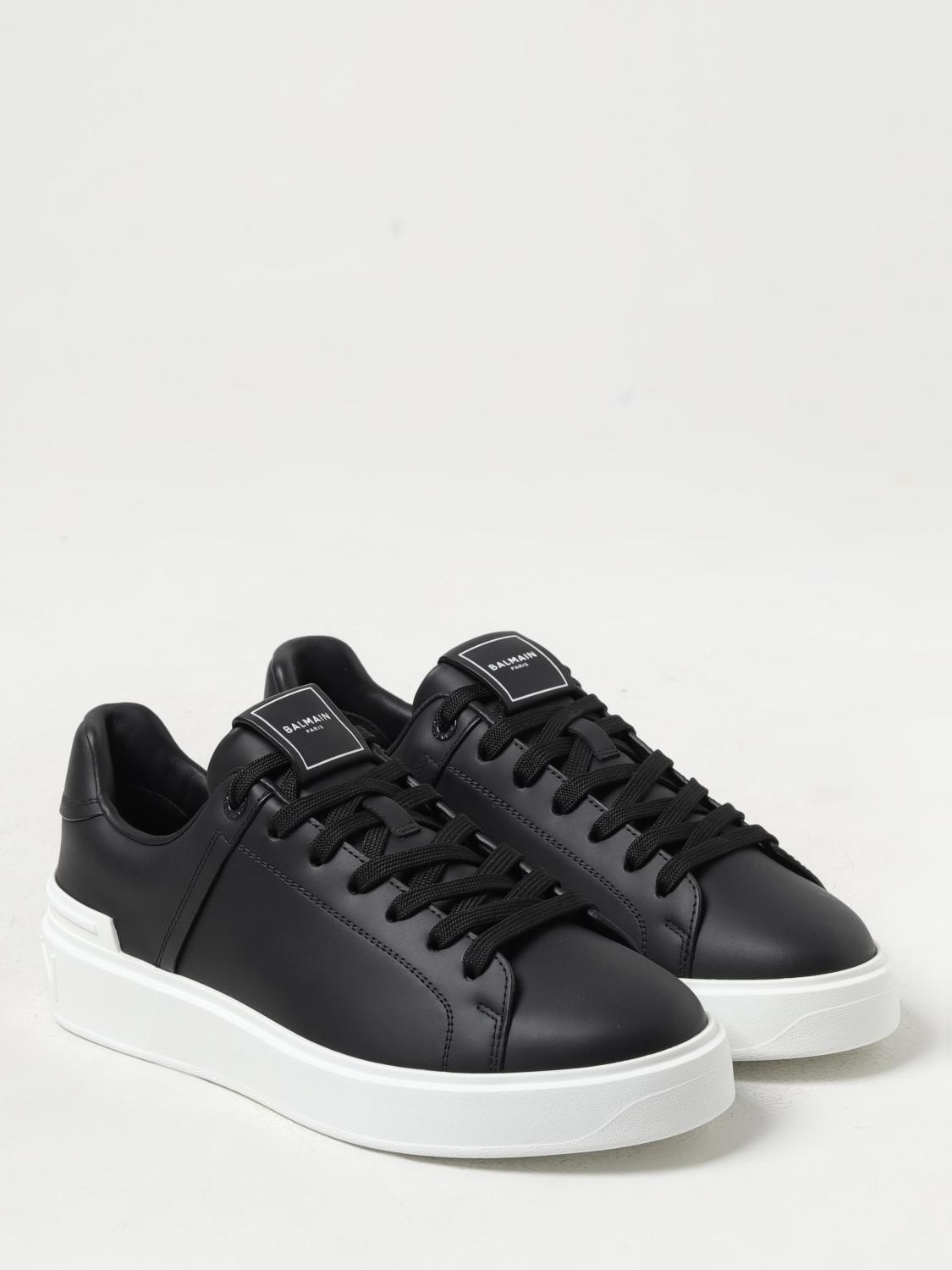 BALMAIN SNEAKERS: Sneakers Balmain in pelle , Nero - Img 2