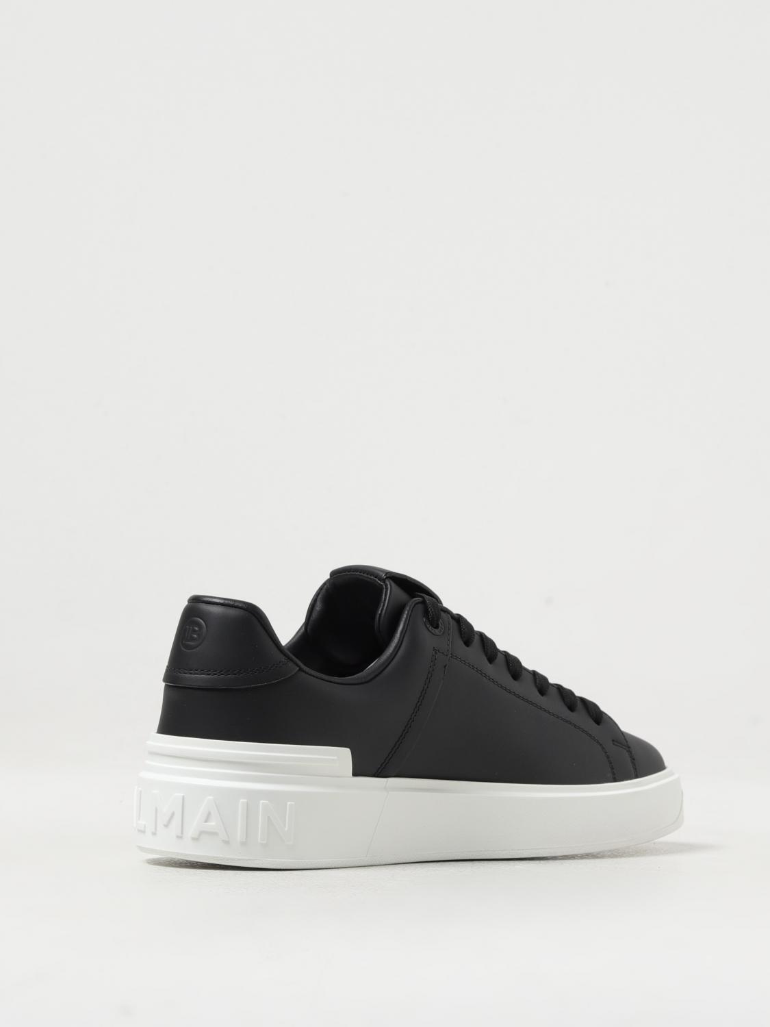 BALMAIN SNEAKERS: Sneakers Balmain in pelle , Nero - Img 3