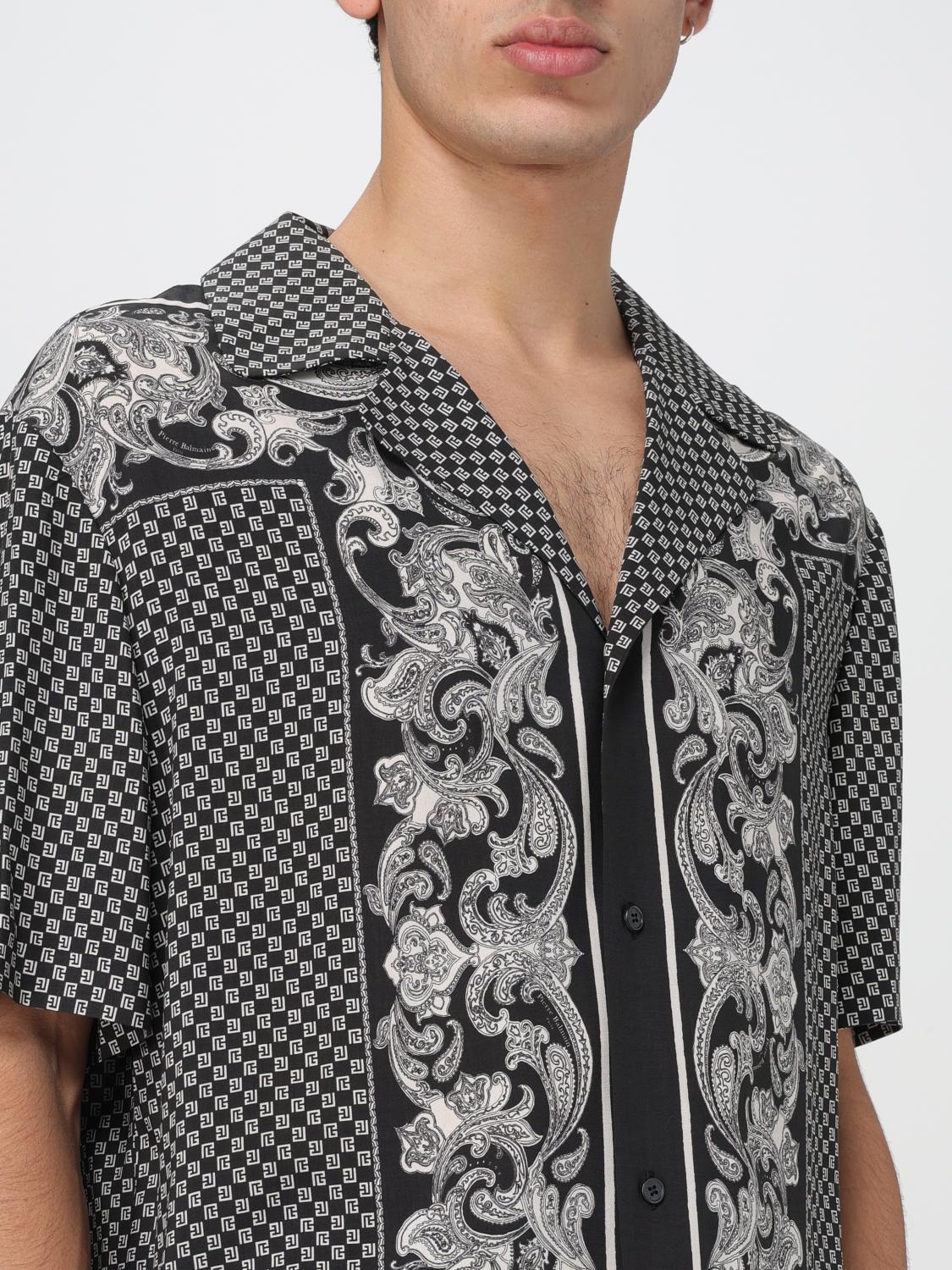 BALMAIN CAMICIA: Camicia Balmain stampata, Nero - Img 5