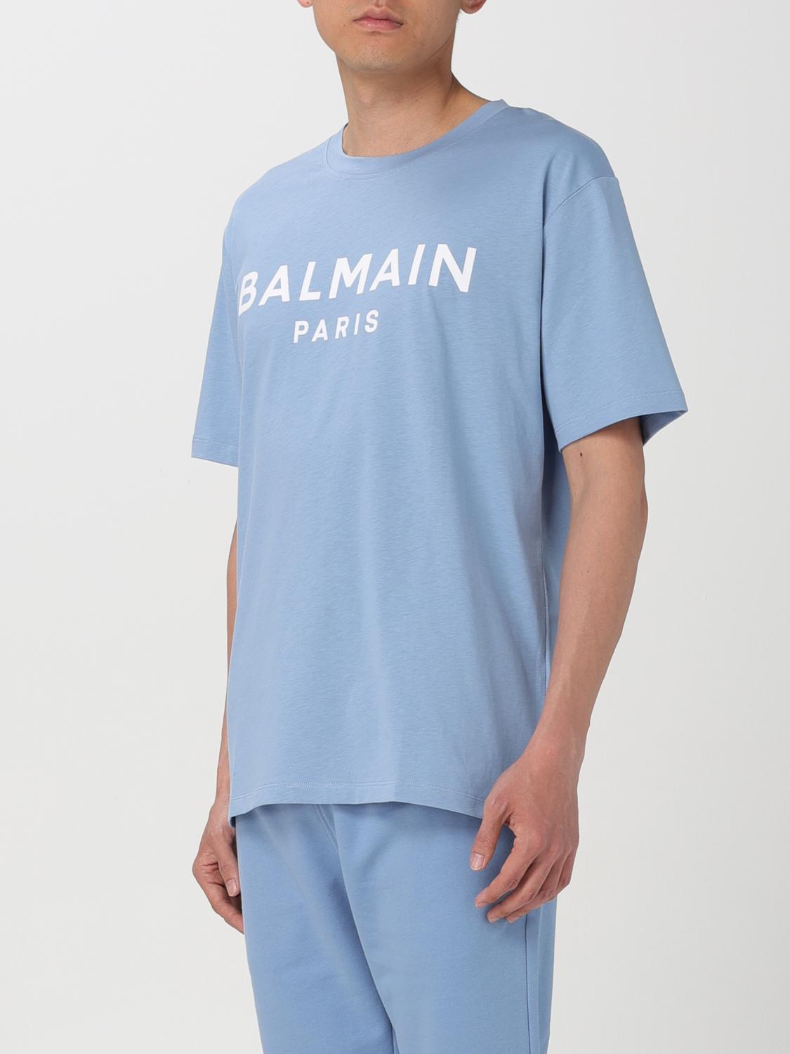 BALMAIN CAMISETA: Camiseta hombre Balmain, Azul Claro - Img 4