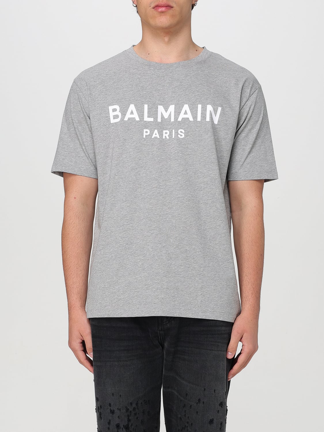 BALMAIN ФУТБОЛКА: Футболка Мужское Balmain, Серый - Img 1