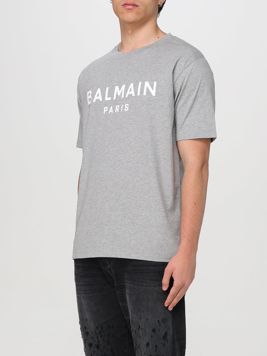 BALMAIN ФУТБОЛКА: Футболка Мужское Balmain, Серый - Img 4