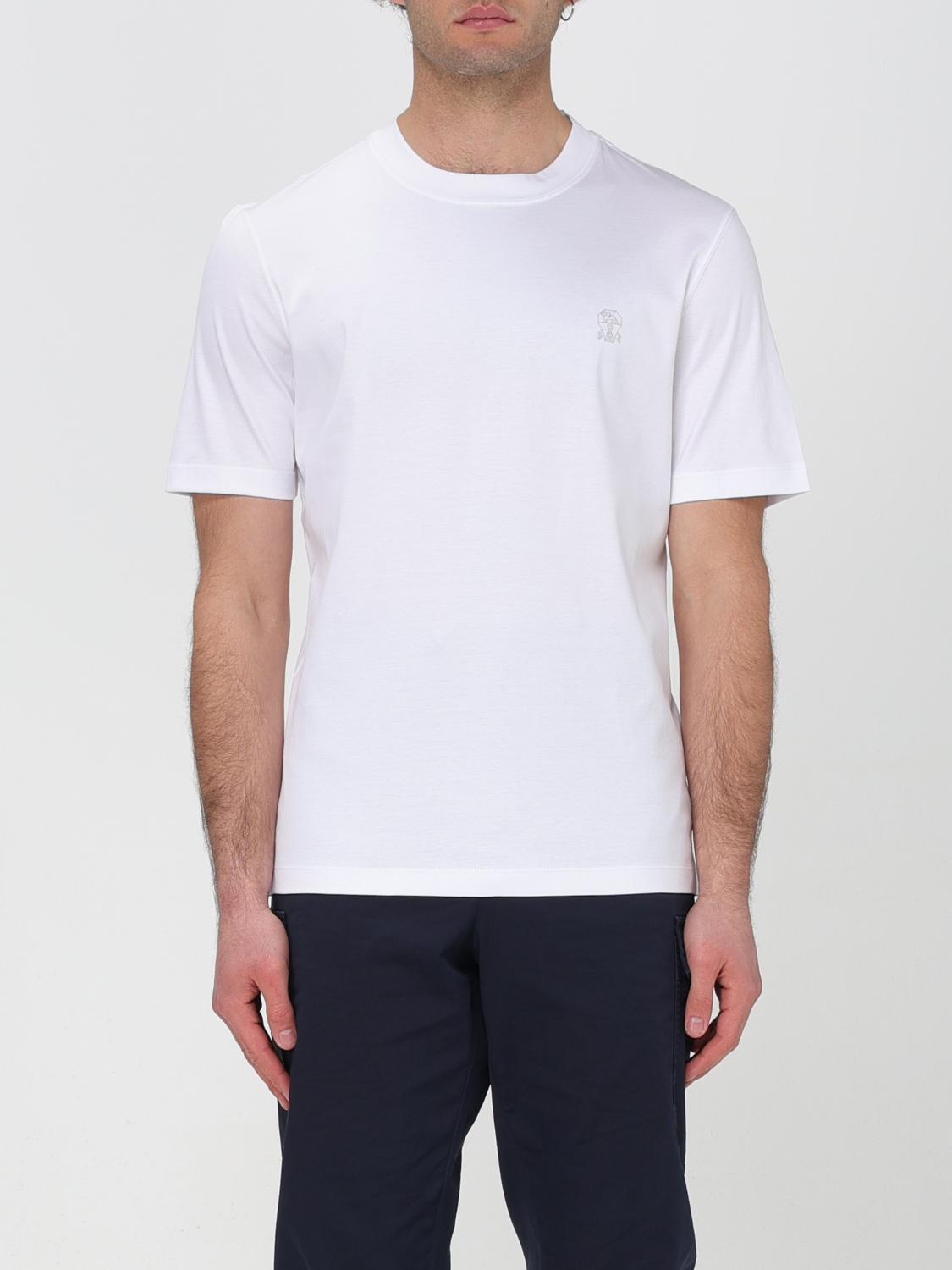 BRUNELLO CUCINELLI CAMISETA: Camiseta de algodón Brunello Cucinelli, Blanco - Img 1