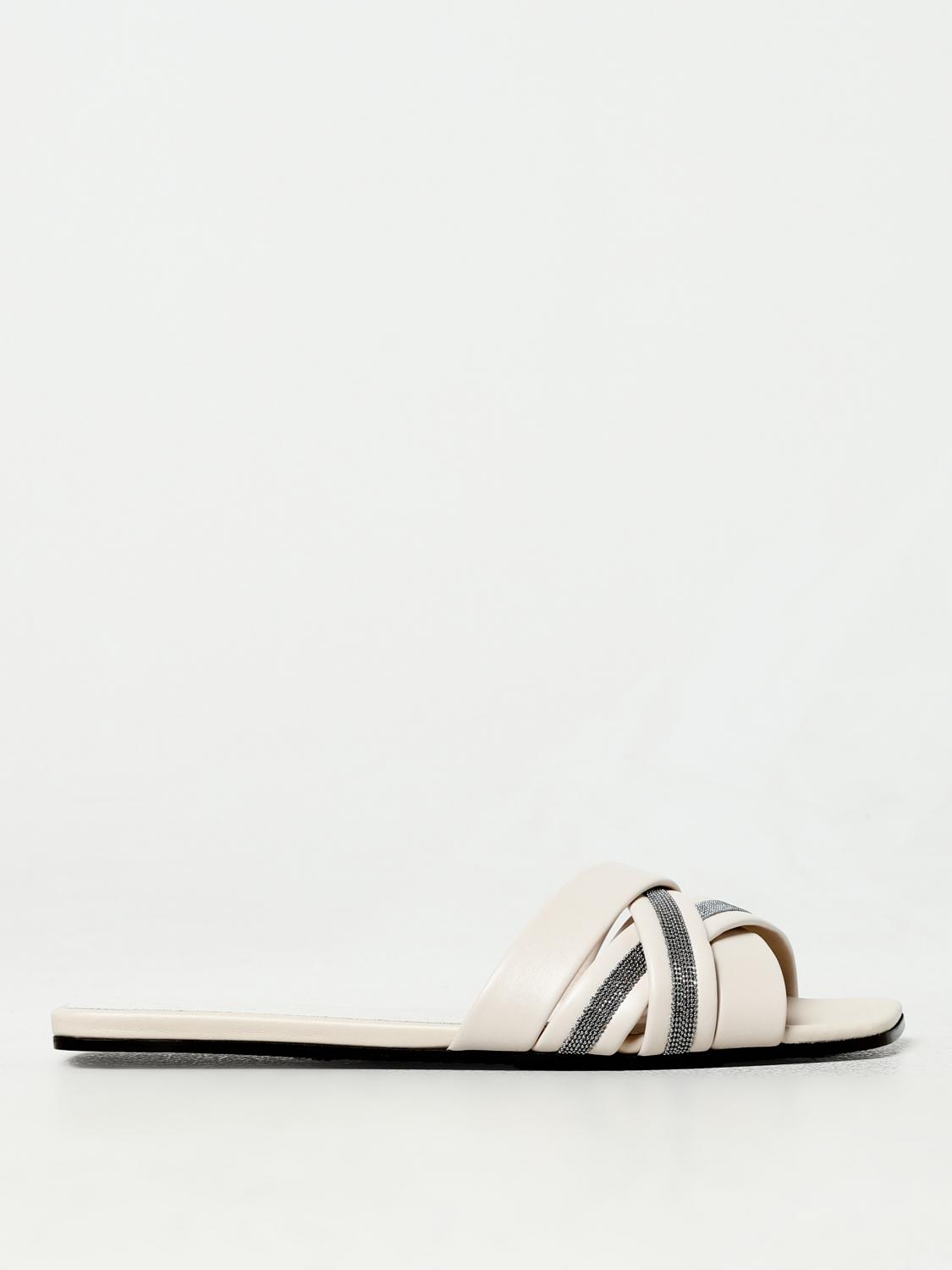 BRUNELLO CUCINELLI FLACHE SANDALEN: Schuhe damen Brunello Cucinelli, Ivory - Img 1