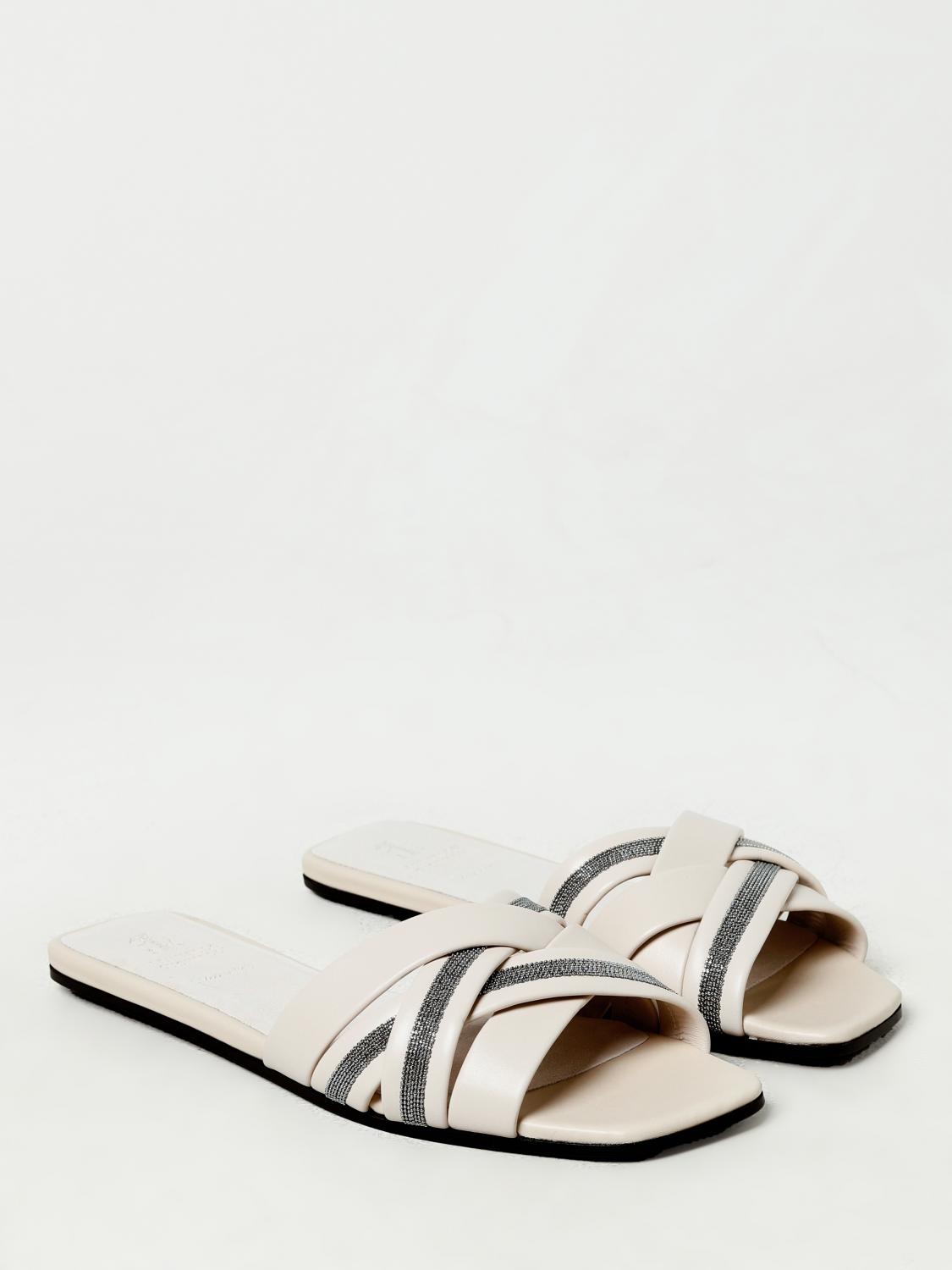 BRUNELLO CUCINELLI FLACHE SANDALEN: Schuhe damen Brunello Cucinelli, Ivory - Img 2