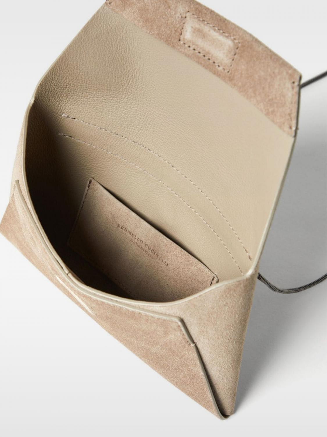 BRUNELLO CUCINELLI BORSA MINI: Borsa Brunello Cucinelli in pelle scamosciata, Tortora - Img 5