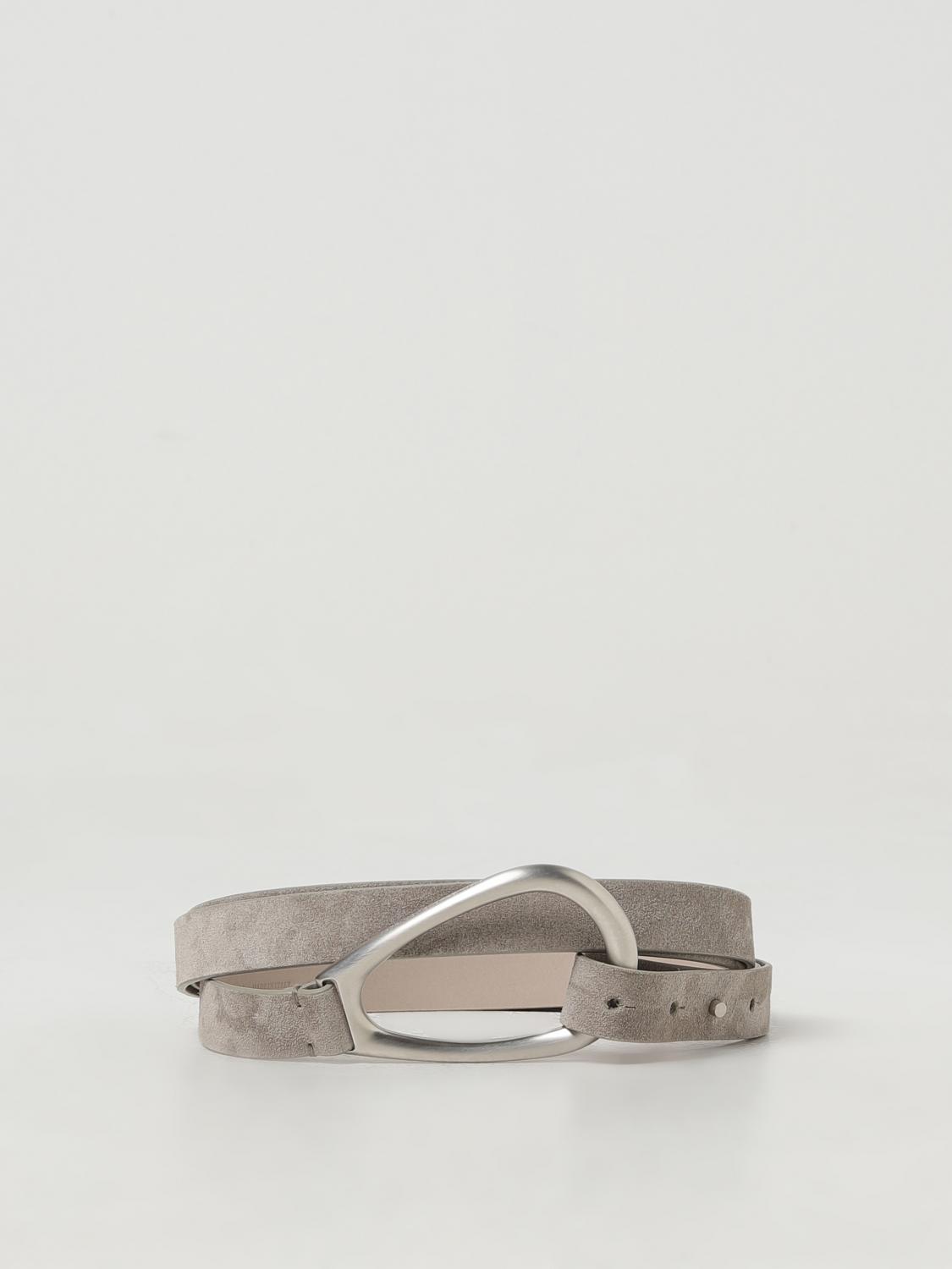 BRUNELLO CUCINELLI CINTURA: Cintura Brunello Cucinelli in pelle scamosciata, Bianco - Img 1