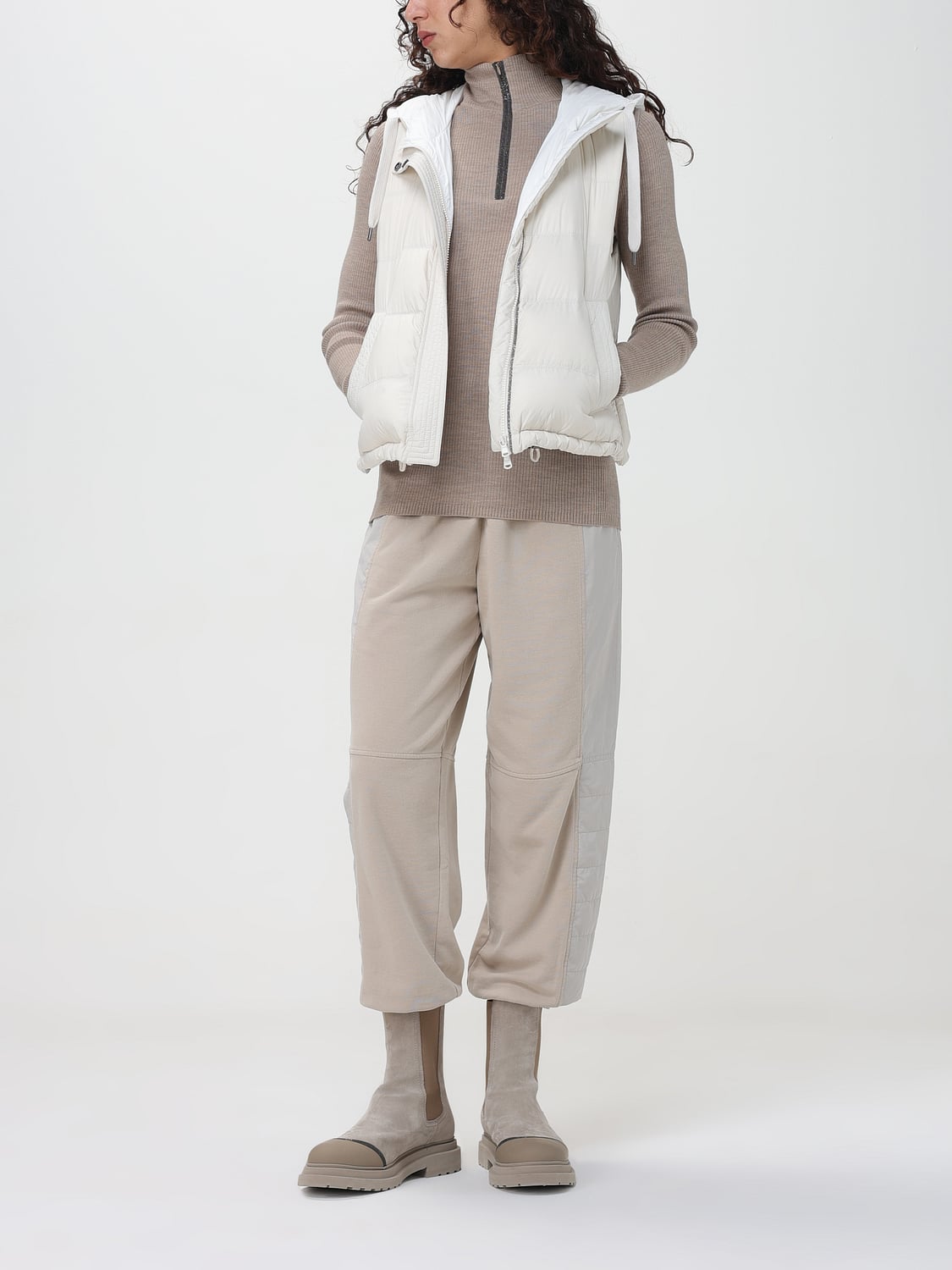 BRUNELLO CUCINELLI GILET: Gilet Brunello Cucinelli in nylon trapuntato , Bianco - Img 2