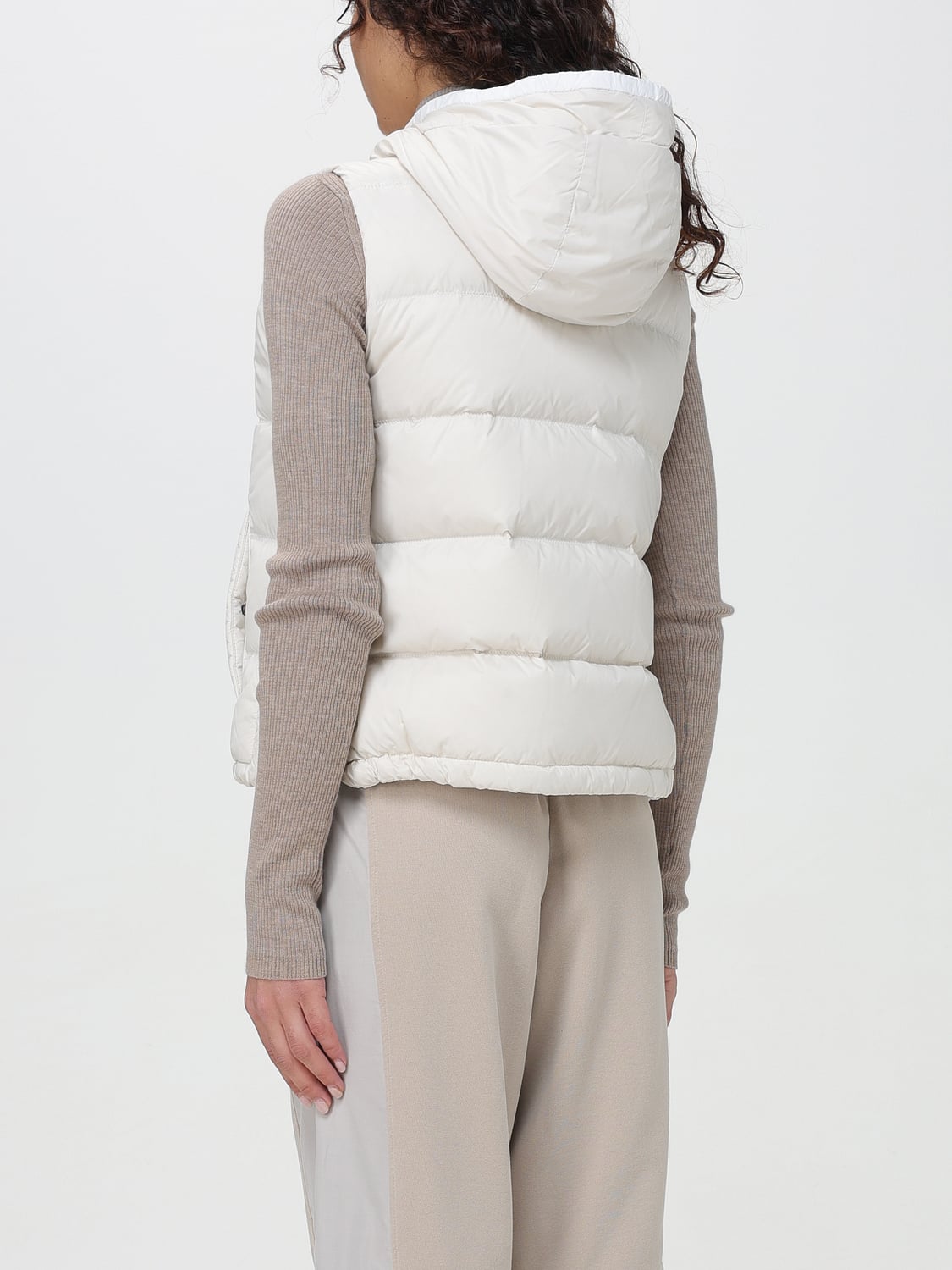 BRUNELLO CUCINELLI GILET: Gilet Brunello Cucinelli in nylon trapuntato , Bianco - Img 3