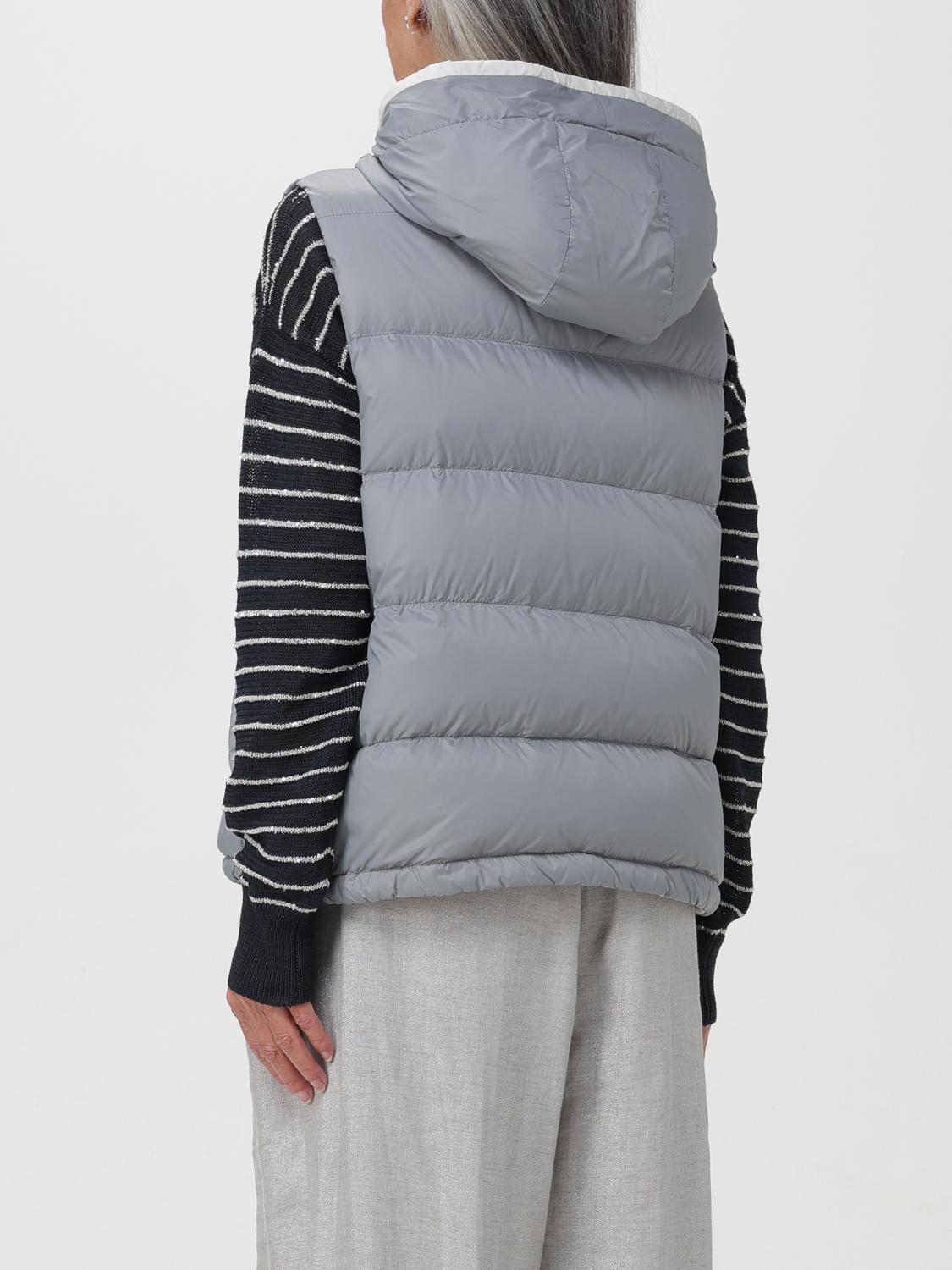 BRUNELLO CUCINELLI GILET: Gilet Brunello Cucinelli in nylon trapuntato , Grigio - Img 3