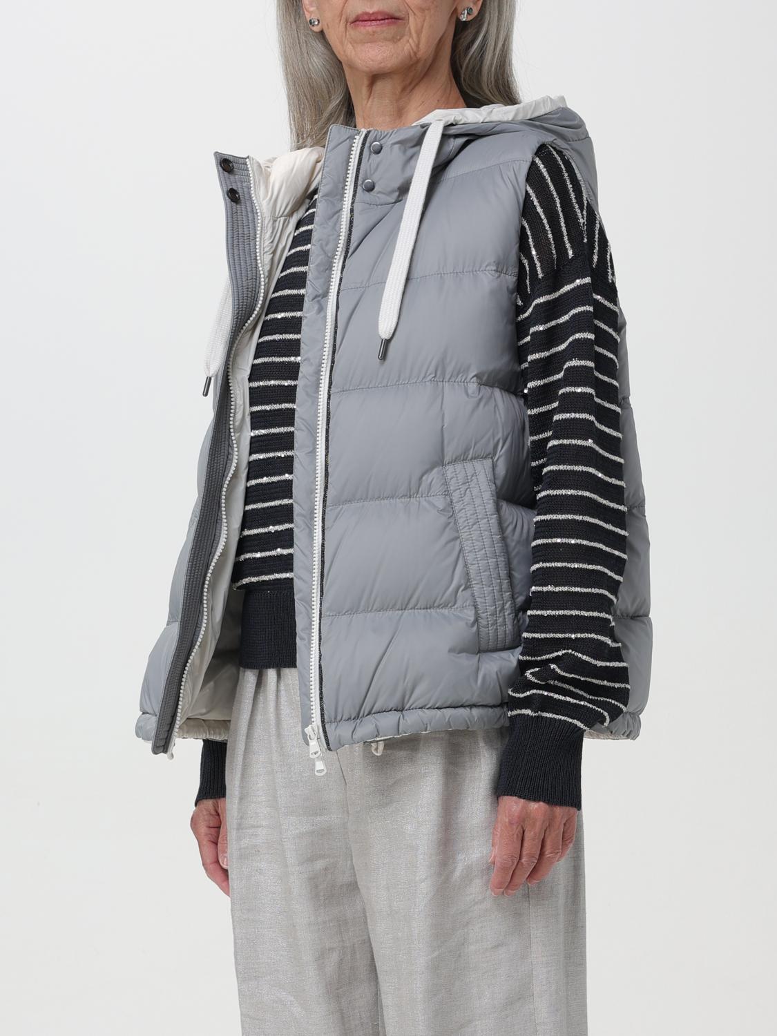 BRUNELLO CUCINELLI GILET: Gilet Brunello Cucinelli in nylon trapuntato , Grigio - Img 4