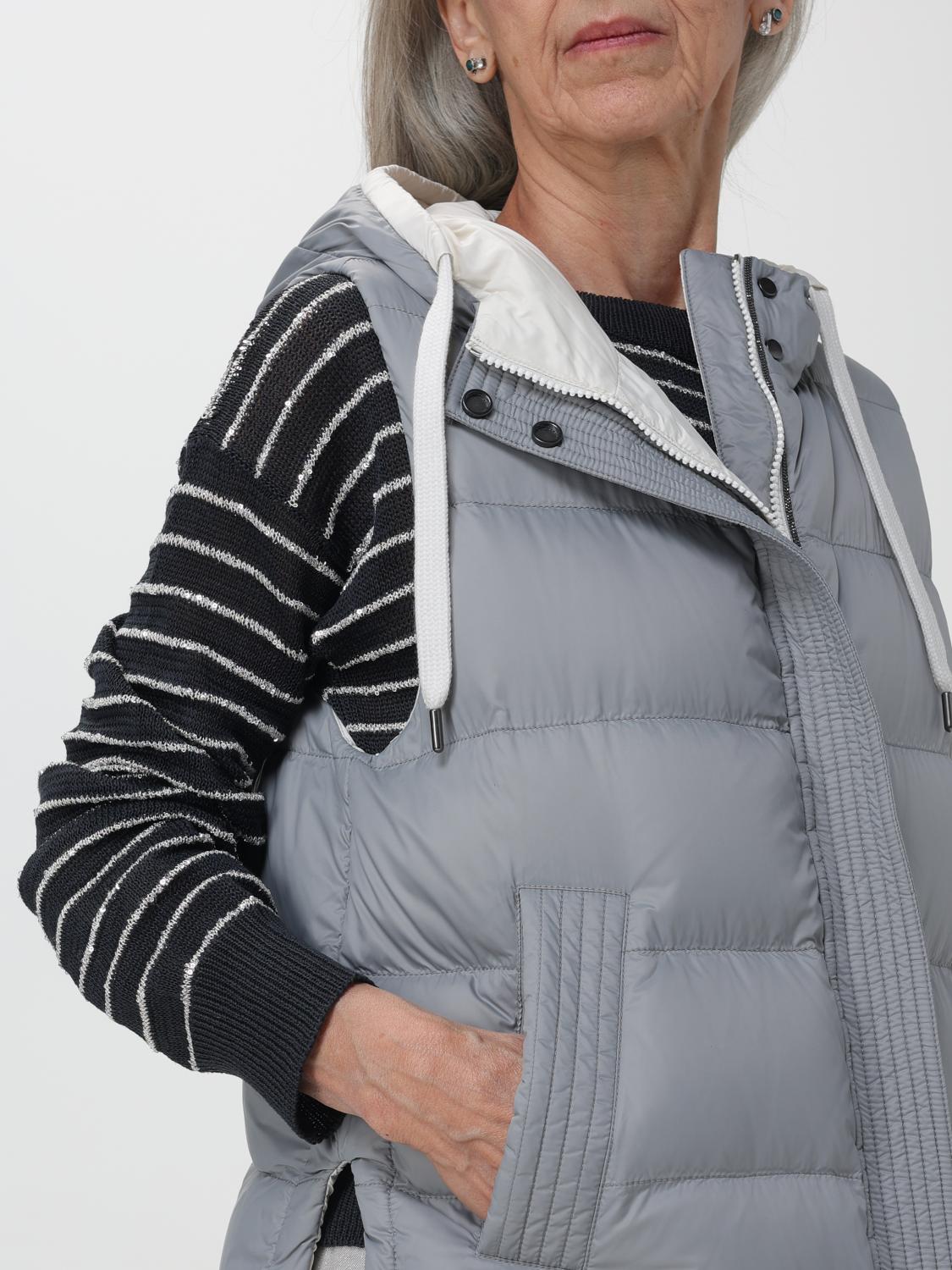 BRUNELLO CUCINELLI GILET: Gilet Brunello Cucinelli in nylon trapuntato , Grigio - Img 5