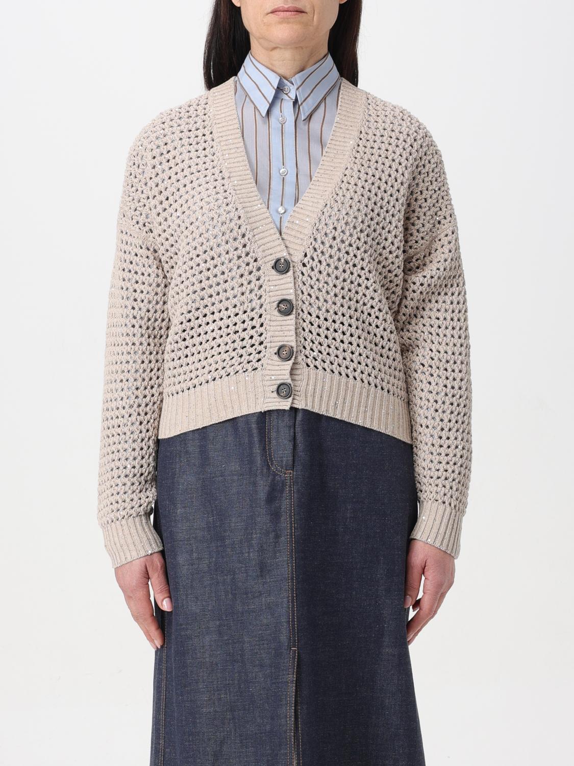BRUNELLO CUCINELLI カーディガン: セーター レディース Brunello Cucinelli, ベージュ - Img 1