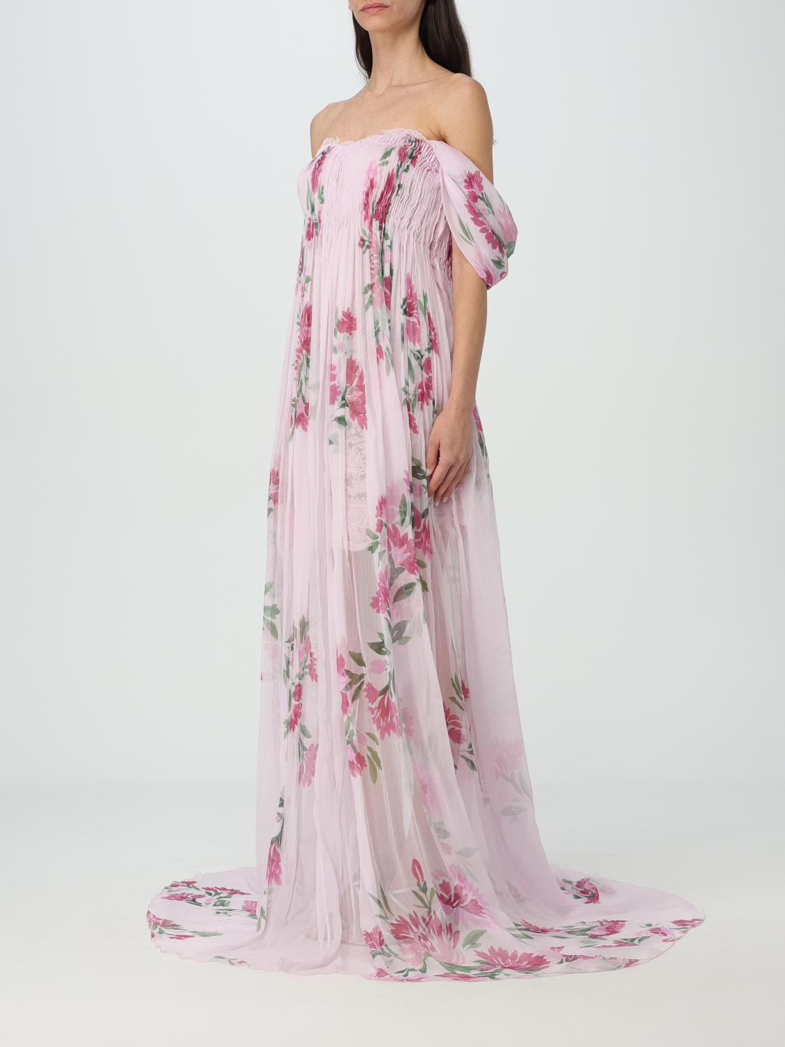 ermanno scervino pink dress Ermanno Scervino Strapless Draped Gown in Pink