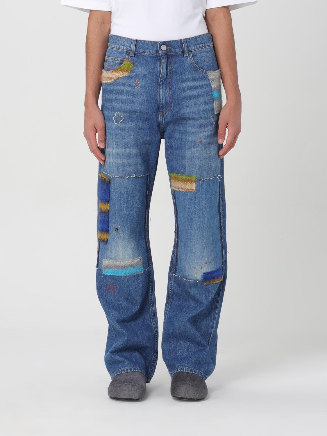 デニム・ジーパン MARNI Men Jeans Denim PUJU0019A1USCU83 BDB60 Low rise blue jeans with red belt | Marni