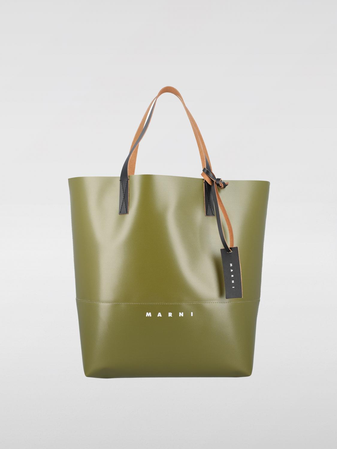 MARNI BORSA A TRACOLLA: Borsa Tribeca Marni in tessuto spalmato, Blue - Img 1