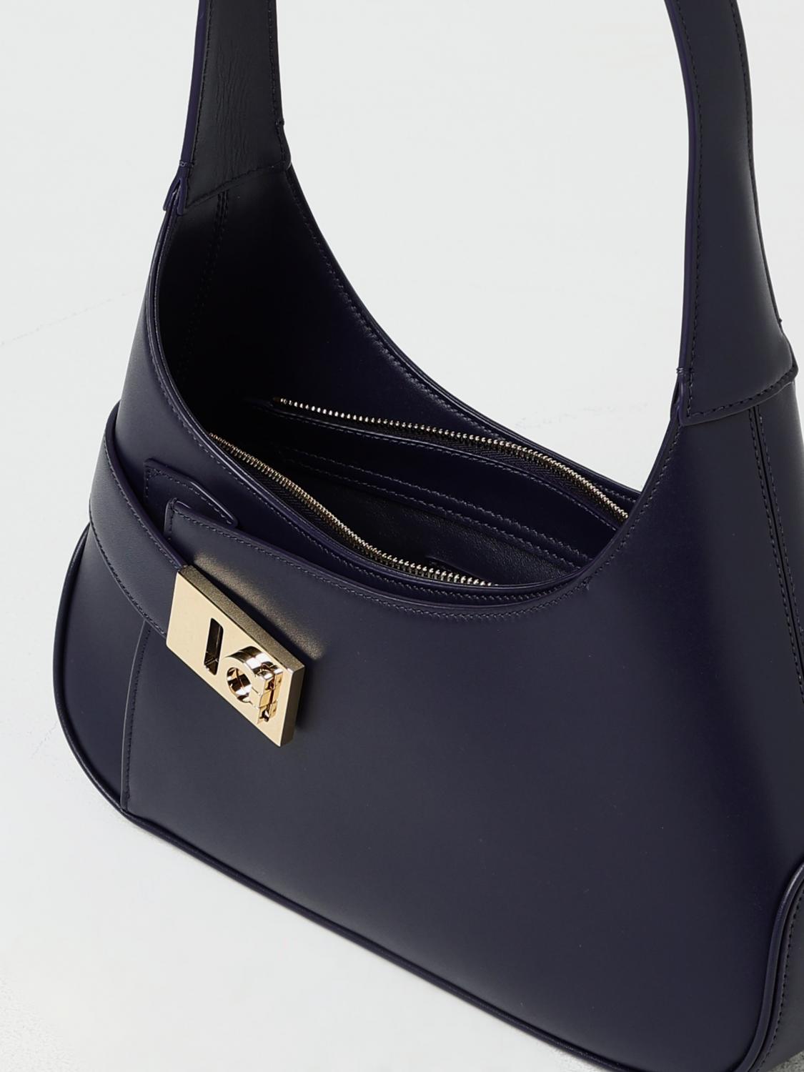 FERRAGAMO BORSA A SPALLA: Borsa Hobo Ferragamo in pelle , Blue - Img 5