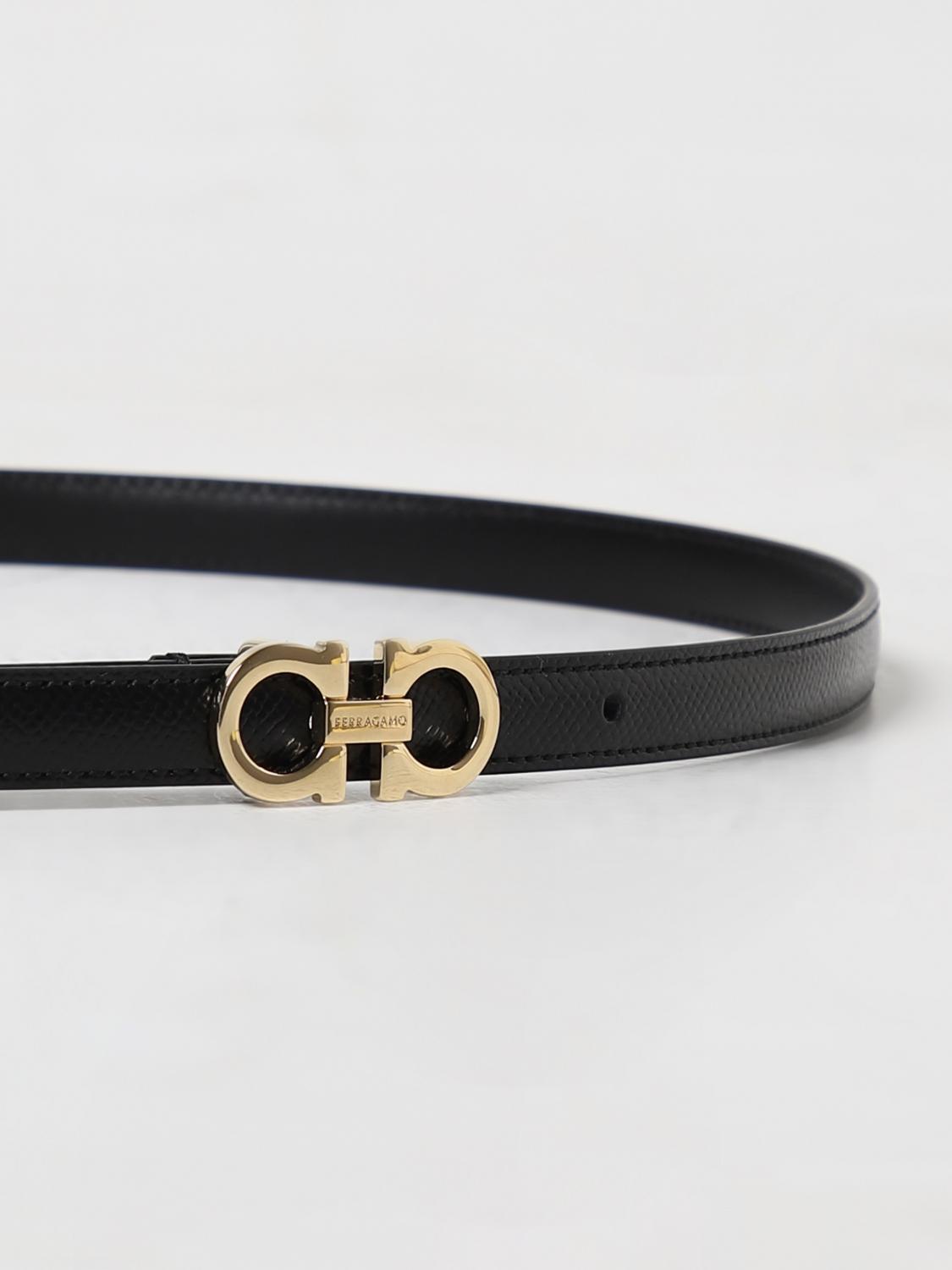 FERRAGAMO CINTURÓN: Cinturón Ferragamo de piel con logo, Carbón - Img 2