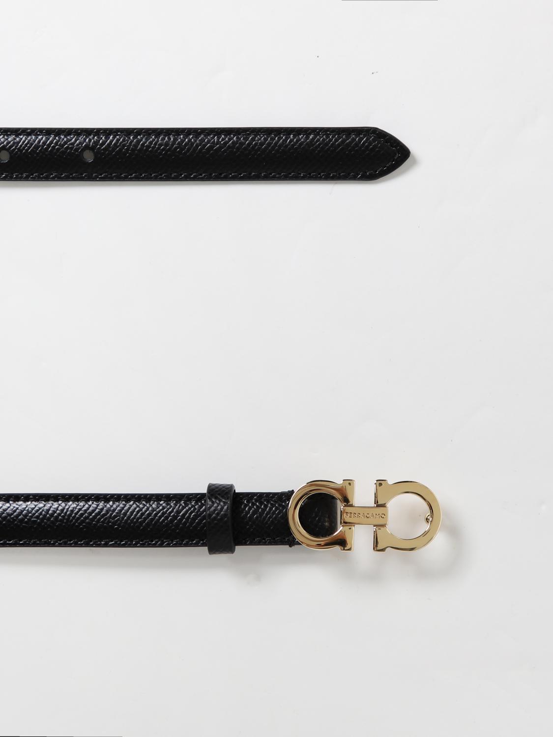 FERRAGAMO CINTURÓN: Cinturón Ferragamo de piel con logo, Carbón - Img 3