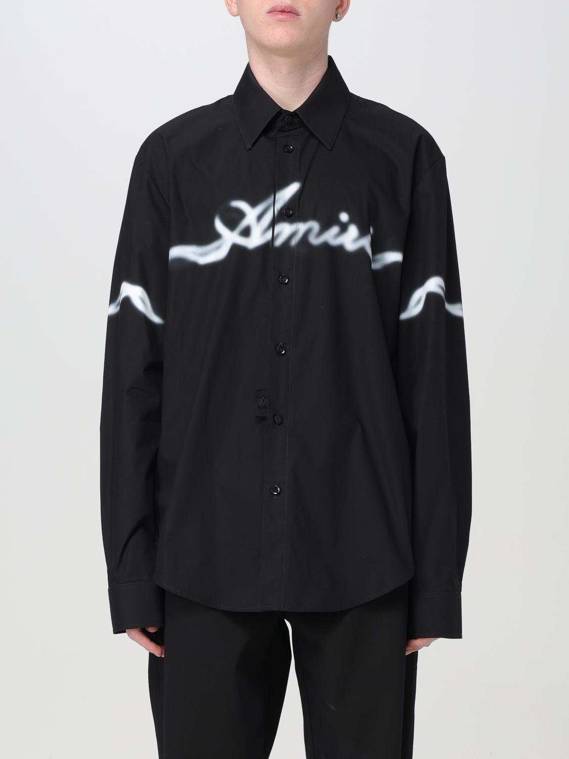 AMIRI CAMICIA: Camicia Amiri con stampa logo sfumata, Nero - Img 1