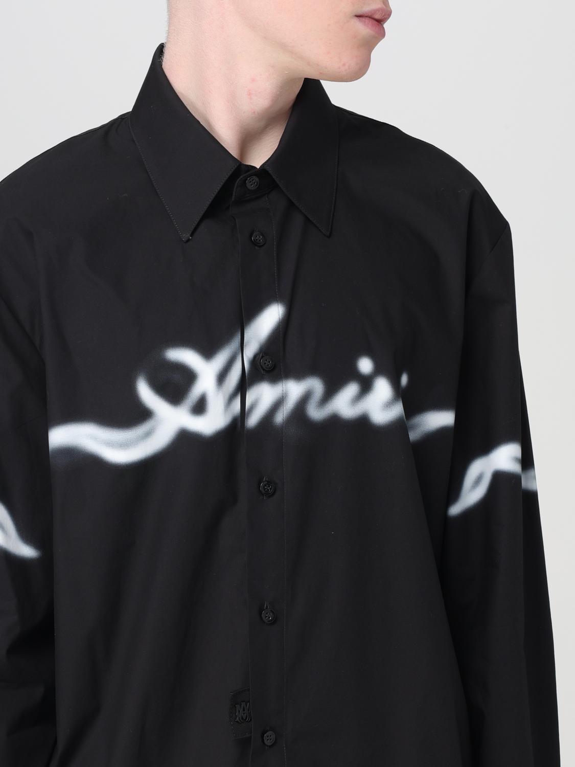 AMIRI CAMICIA: Camicia Amiri con stampa logo sfumata, Nero - Img 5