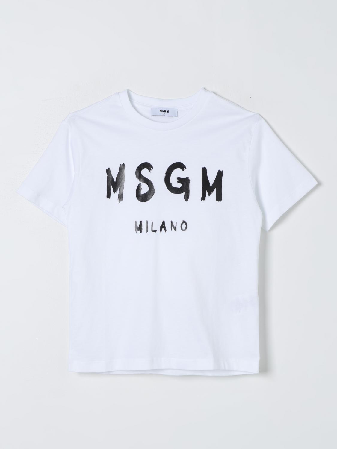 MSGM キッズ　Tシャツ　14サイズ MSGM Kids logo-embroidered T-shirt | Blue | FARFETCH