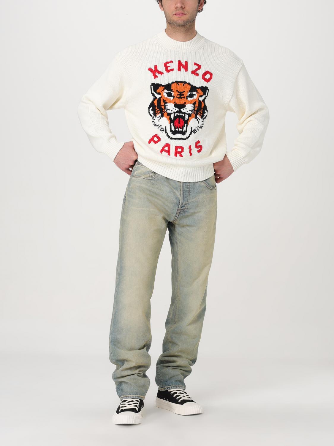 kenzou！ Kenzo Men's Tiger Crew Sweatshirt FC55SW1284XF Midnight Blue