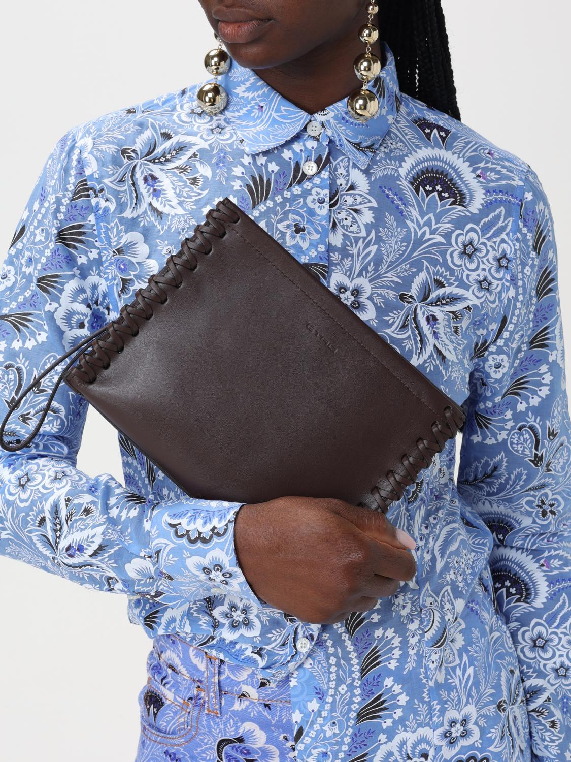 ETRO CLUTCH: Shoulder bag woman Etro, Brown - Img 2