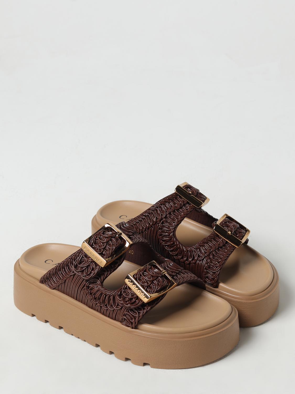 Casadei Birky Ale synthetic woven leather sandals - Brown