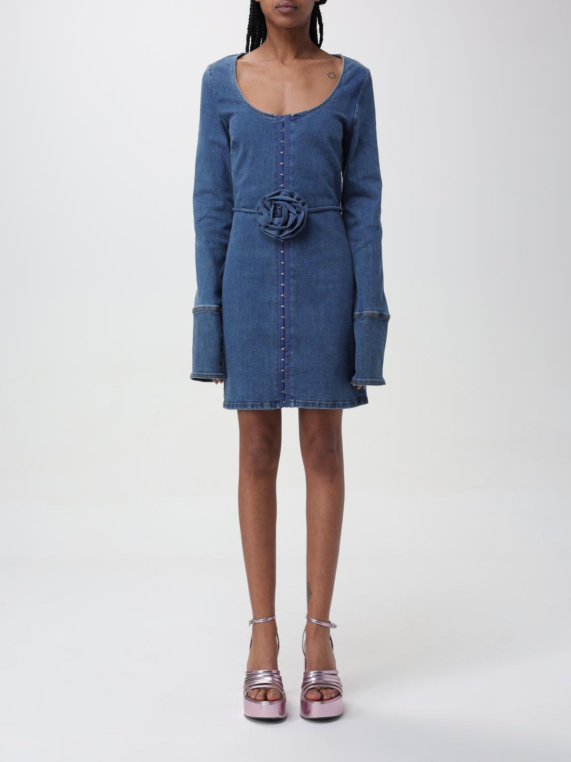 rotate denim dress Rotate Rhinestone embellished denim dress