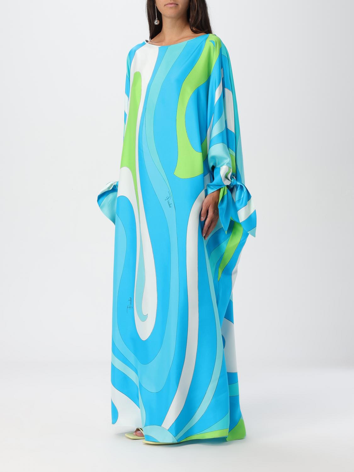 emilio pucci blue dress Emilio Pucci Silk House Print Mini Dress Blue