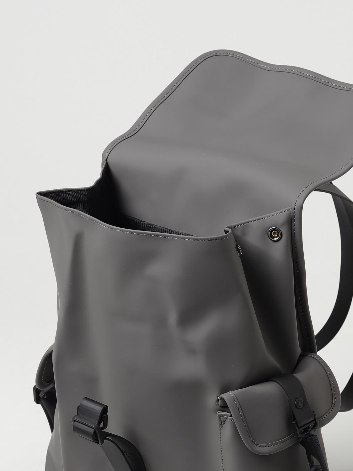 RAINS ZAINO: Zaino Rucksack Cargo Rains in tessuto gommato, Grigio - Img 4
