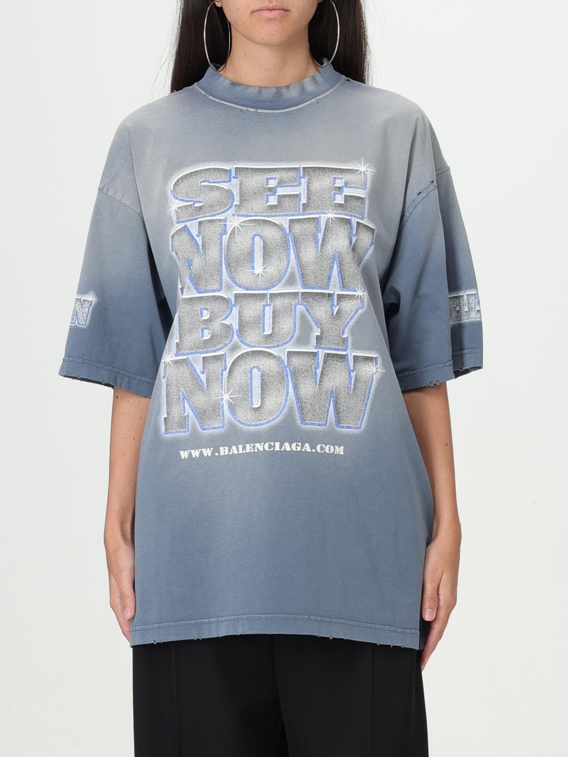 Balenciaga Tシャツ レディース - デニム | 764235 TQVE8 | GIGLIO.COM