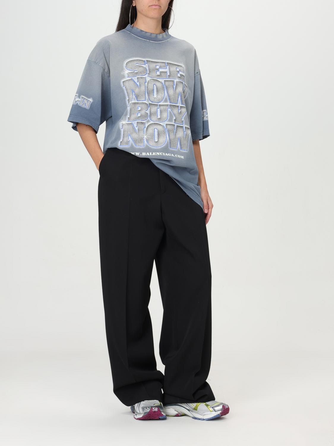Balenciaga men's t-shirt - Denim | 764235 TQVE8 | GIGLIO.COM