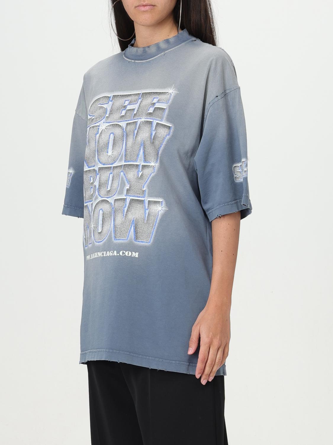 バレンシアガ BALENCIAGA 764235 TQVE8 UNISEX Balenciaga men's t-shirt - Denim | 764235 TQVE8 | GIGLIO.COM
