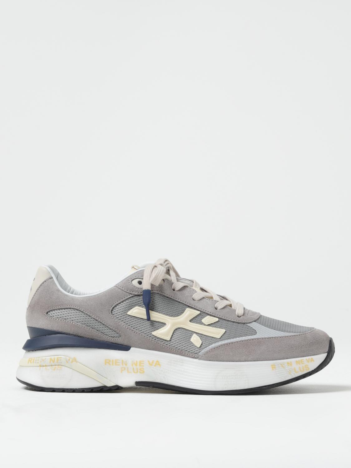 PREMIATA BASKETS: Baskets Moerun Premiata en daim et mesh, Gris - Img 1