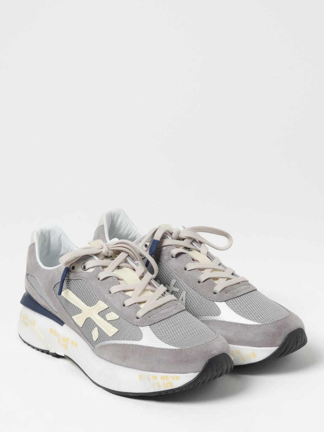 PREMIATA BASKETS: Baskets Moerun Premiata en daim et mesh, Gris - Img 2