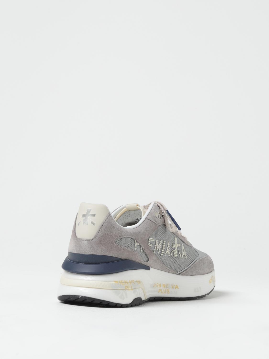 PREMIATA BASKETS: Baskets Moerun Premiata en daim et mesh, Gris - Img 3