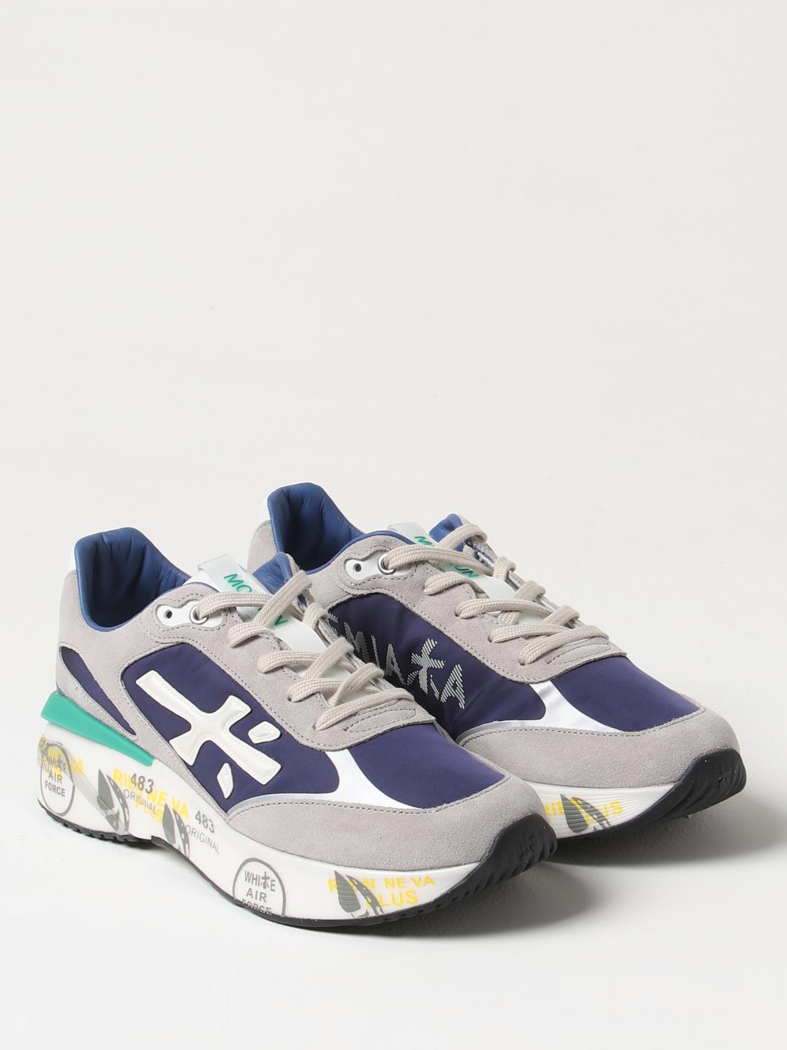 PREMIATA BASKETS: Baskets Moerun Premiata en daim et mesh, Gris 1 - Img 2