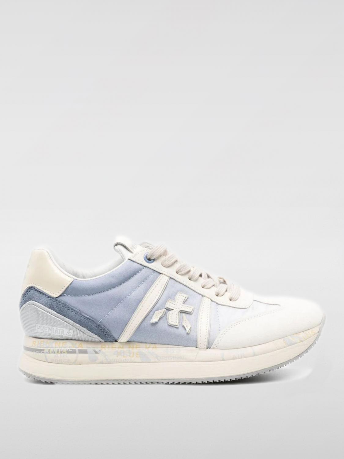 PREMIATA SNEAKERS: Sneakers Conny Var Premiata in pelle traforata, Blue - Img 1