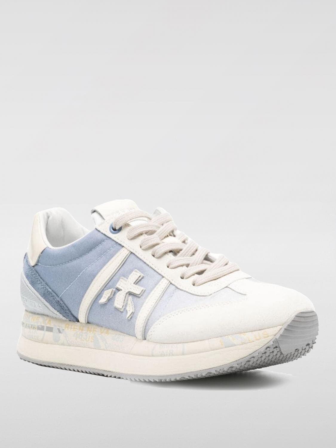 PREMIATA SNEAKERS: Sneakers Conny Var Premiata in pelle traforata, Blue - Img 2