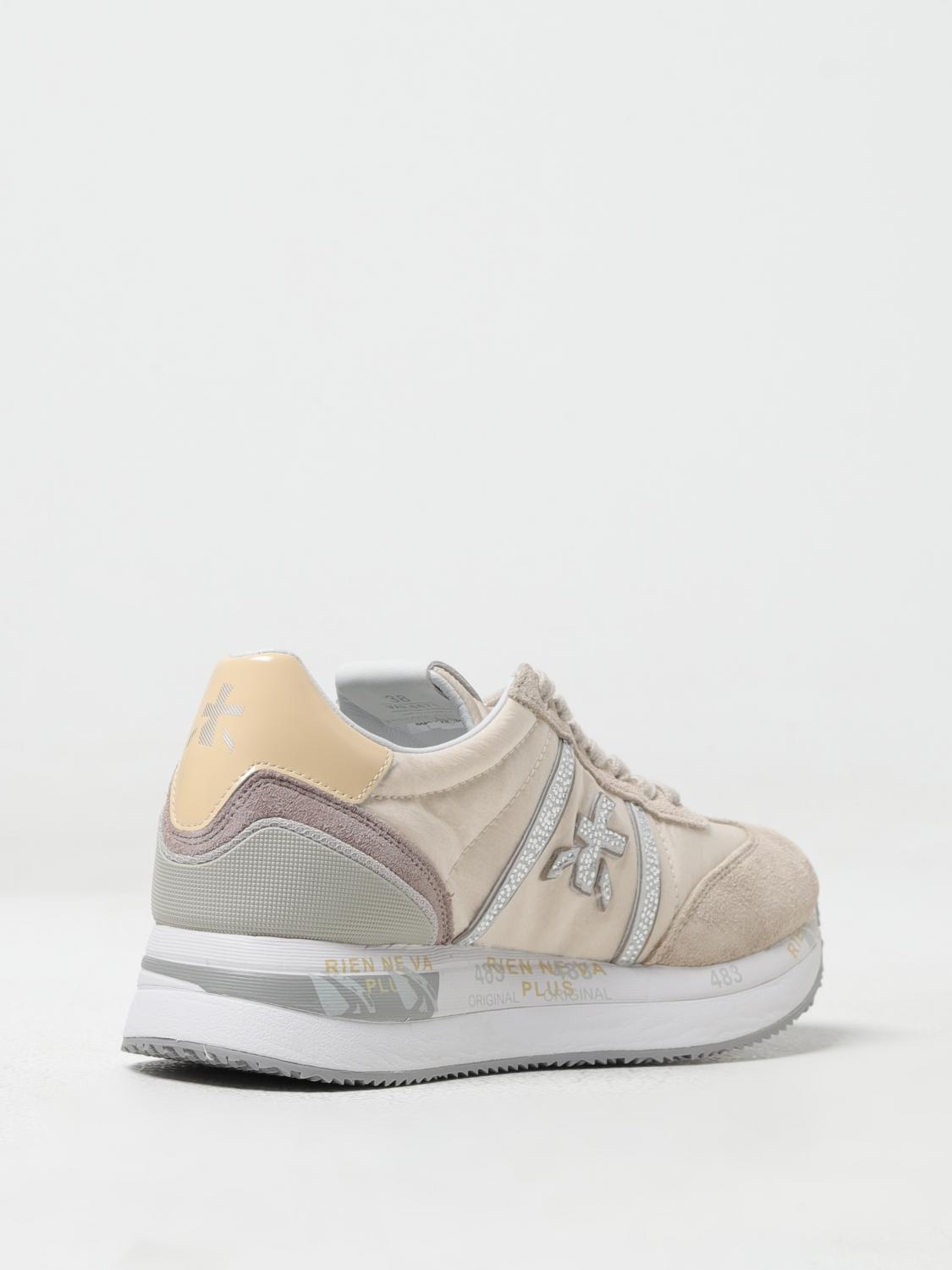 PREMIATA SNEAKERS: Sneakers Conny Var Premiata in pelle traforata, Beige - Img 3