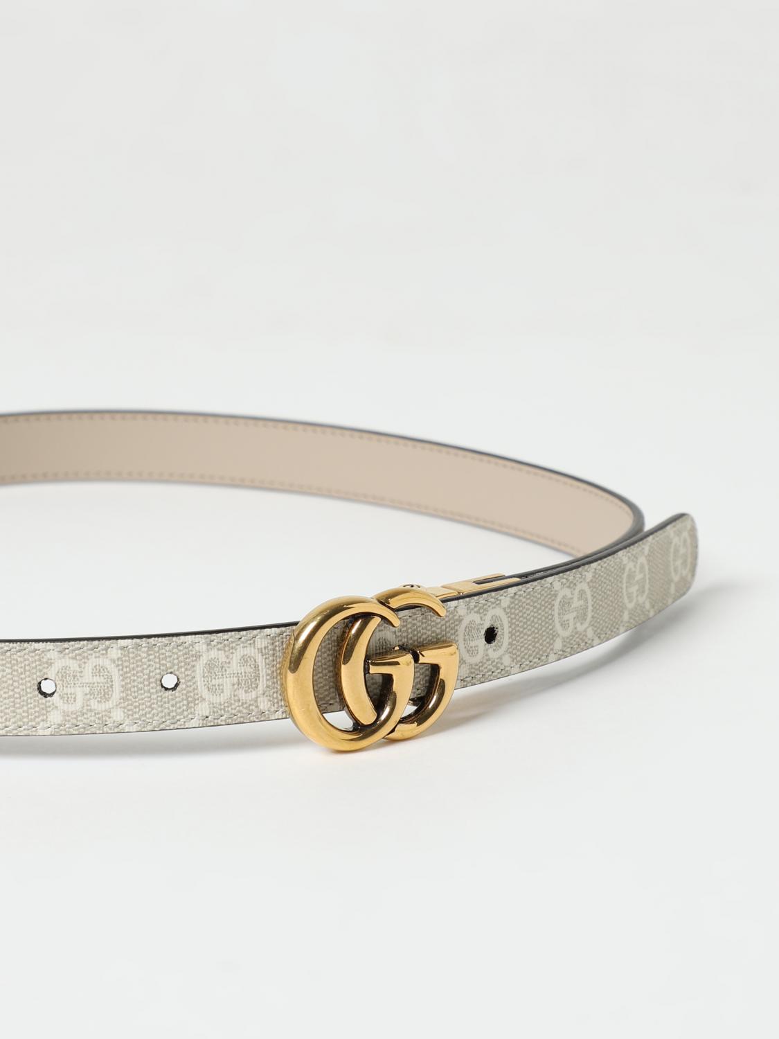 GUCCI CINTURA: Cintura GG Marmont Gucci reversibile in pelle e tessuto spalmato, Argento - Img 2