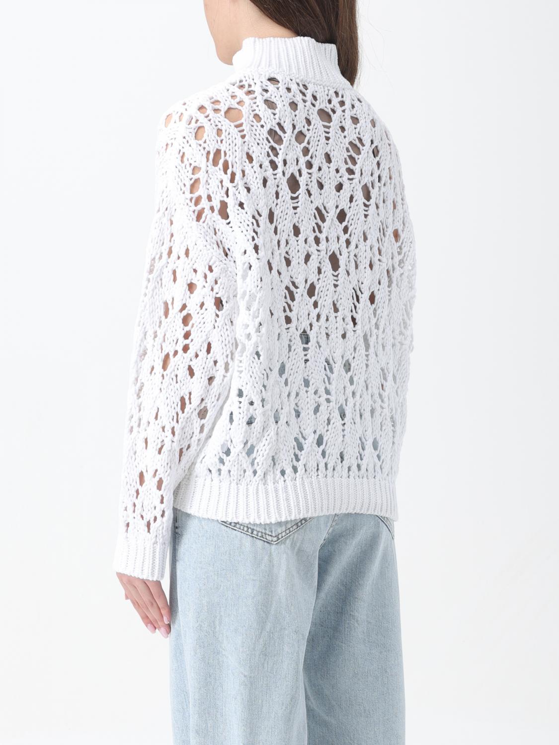 BRUNELLO CUCINELLI CARDIGAN: Sweater woman Brunello Cucinelli, White - Img 3