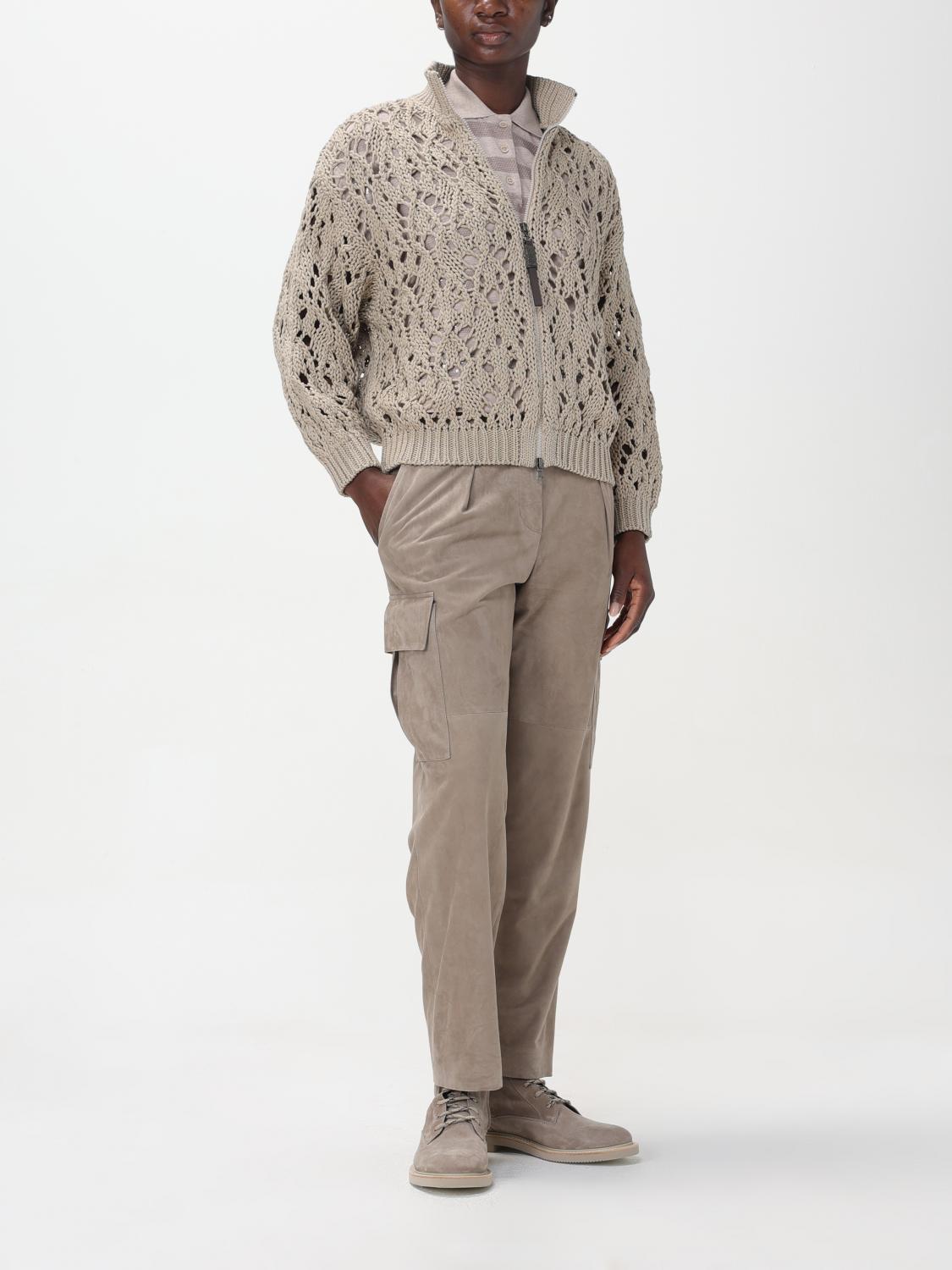 BRUNELLO CUCINELLI CARDIGAN: Sweater woman Brunello Cucinelli, Beige - Img 2