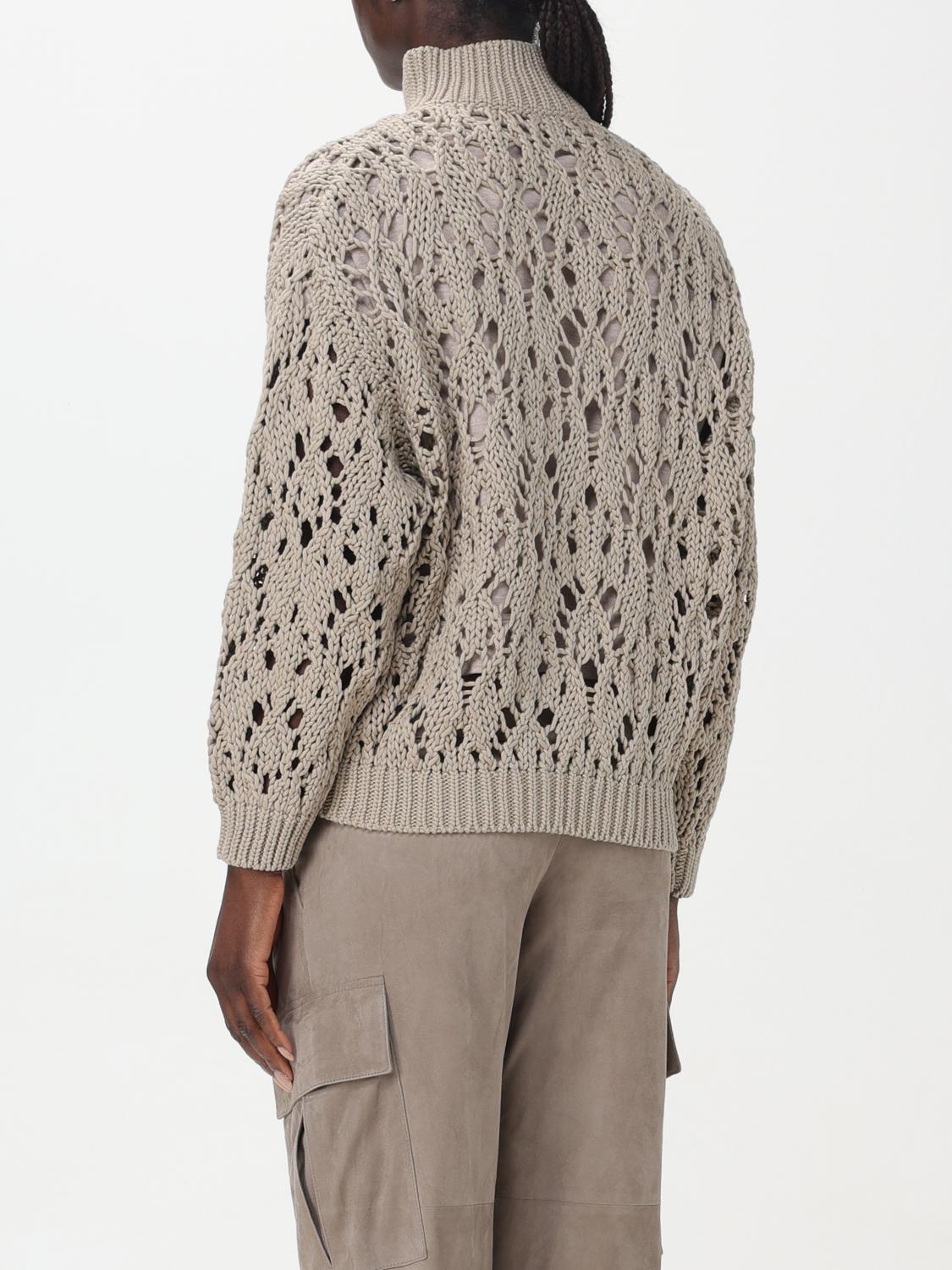BRUNELLO CUCINELLI CARDIGAN: Sweater woman Brunello Cucinelli, Beige - Img 3