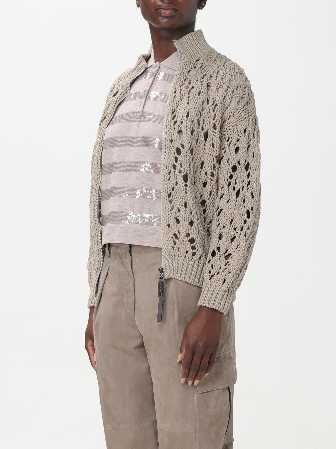 BRUNELLO CUCINELLI CARDIGAN: Sweater woman Brunello Cucinelli, Beige - Img 4