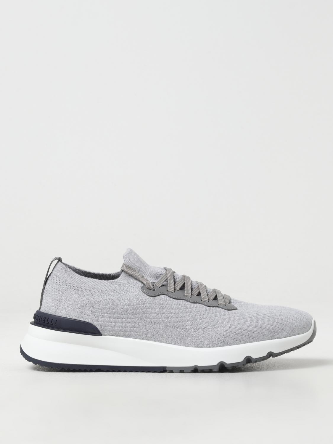 BRUNELLO CUCINELLI SNEAKERS: Brunello Cucinelli Knit Sneakers, Charcoal - Img 1